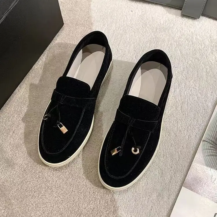 2024 Flat Lefu Bean Shoes Tassel Soft Bottom