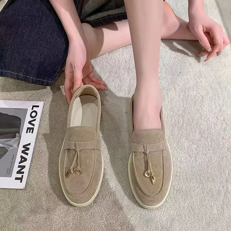 2024 Flat Lefu Bean Shoes Tassel Soft Bottom