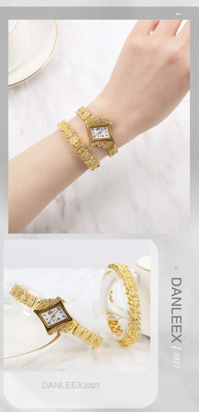 Korean Style Diamond Bracelet Watch Set for Women — feature 11
