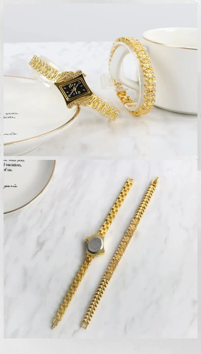 Korean Style Diamond Bracelet Watch Set for Women — feature 14