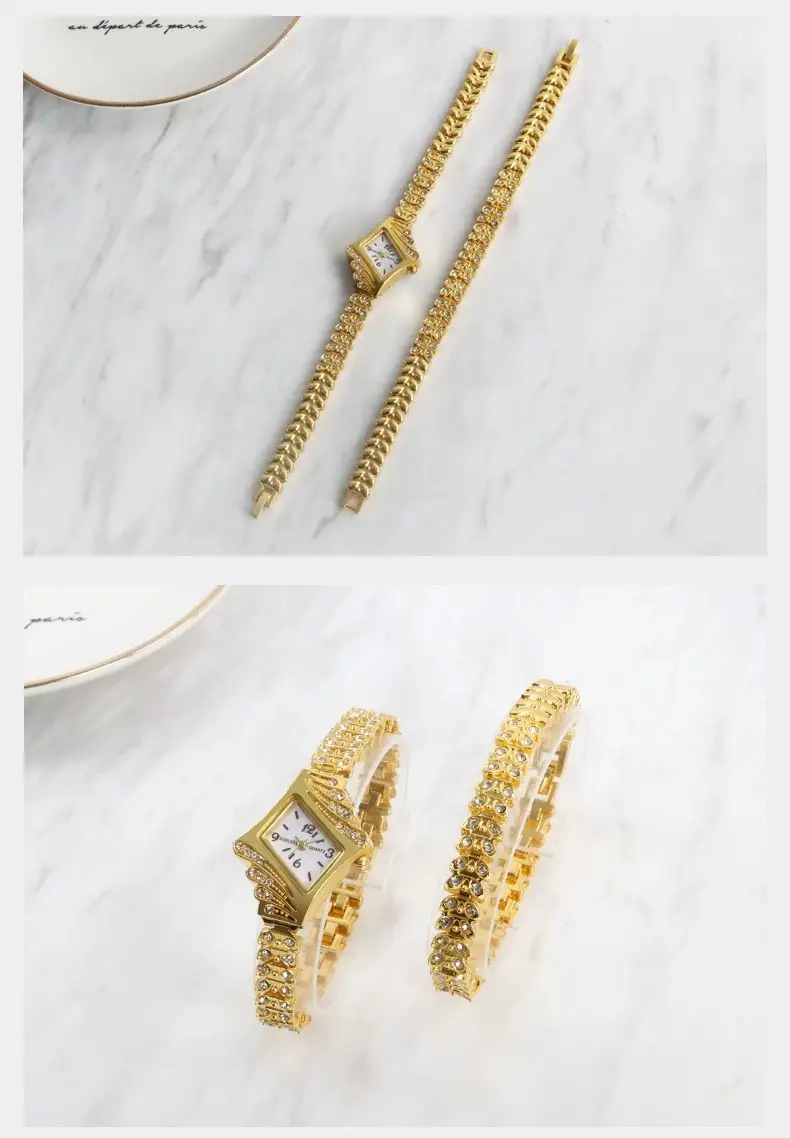 Korean Style Diamond Bracelet Watch Set for Women — feature 17