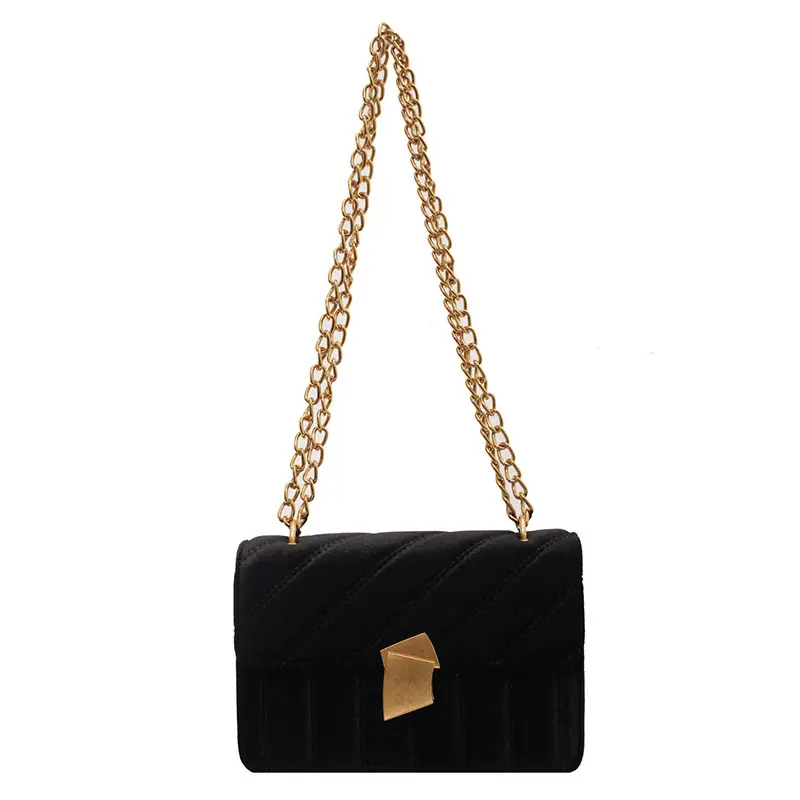 Green Velvet Chain Shoulder Bag for Women - Image 2