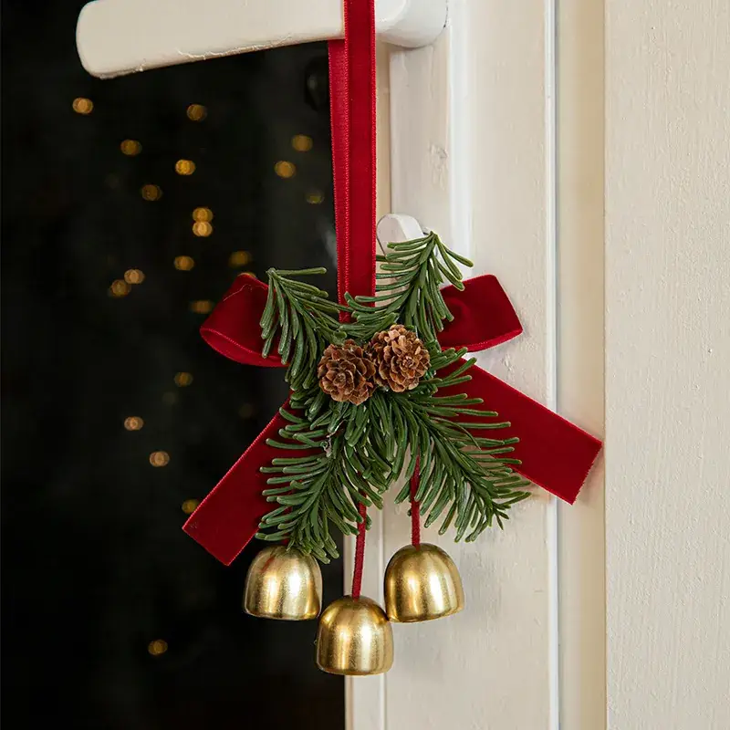 Christmas Bell Pendant with Pinecone Decor 16cm - Image 5