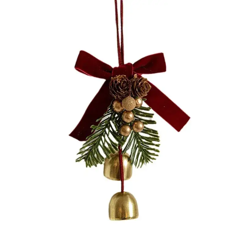 Christmas Bell Pendant with Pinecone Decor 16cm - Image 8