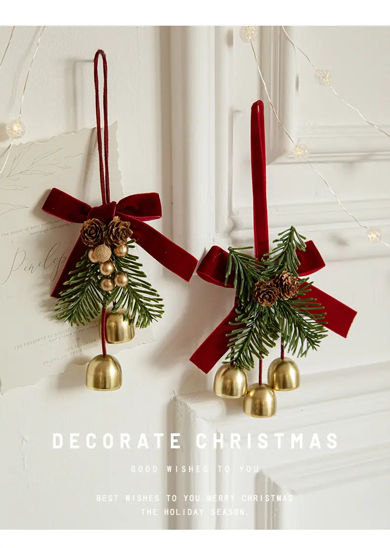 Christmas Bell Pendant with Pinecone Decor 16cm — feature 1