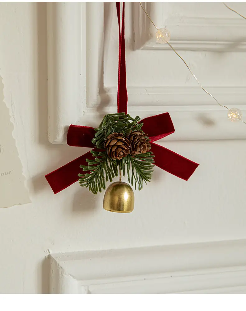 Christmas Bell Pendant with Pinecone Decor 16cm — feature 10