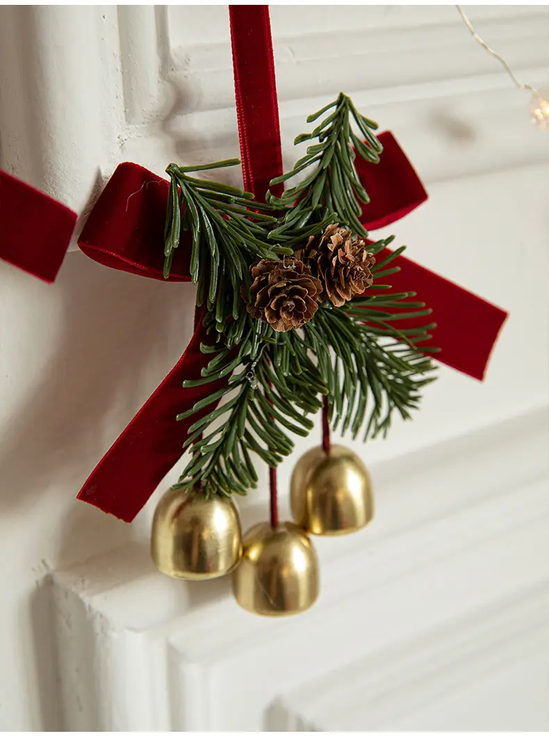 Christmas Bell Pendant with Pinecone Decor 16cm — feature 6