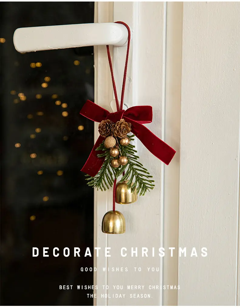 Christmas Bell Pendant with Pinecone Decor 16cm — feature 7