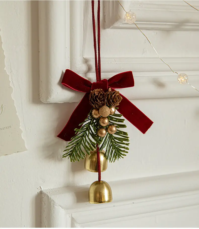 Christmas Bell Pendant with Pinecone Decor 16cm — feature 8
