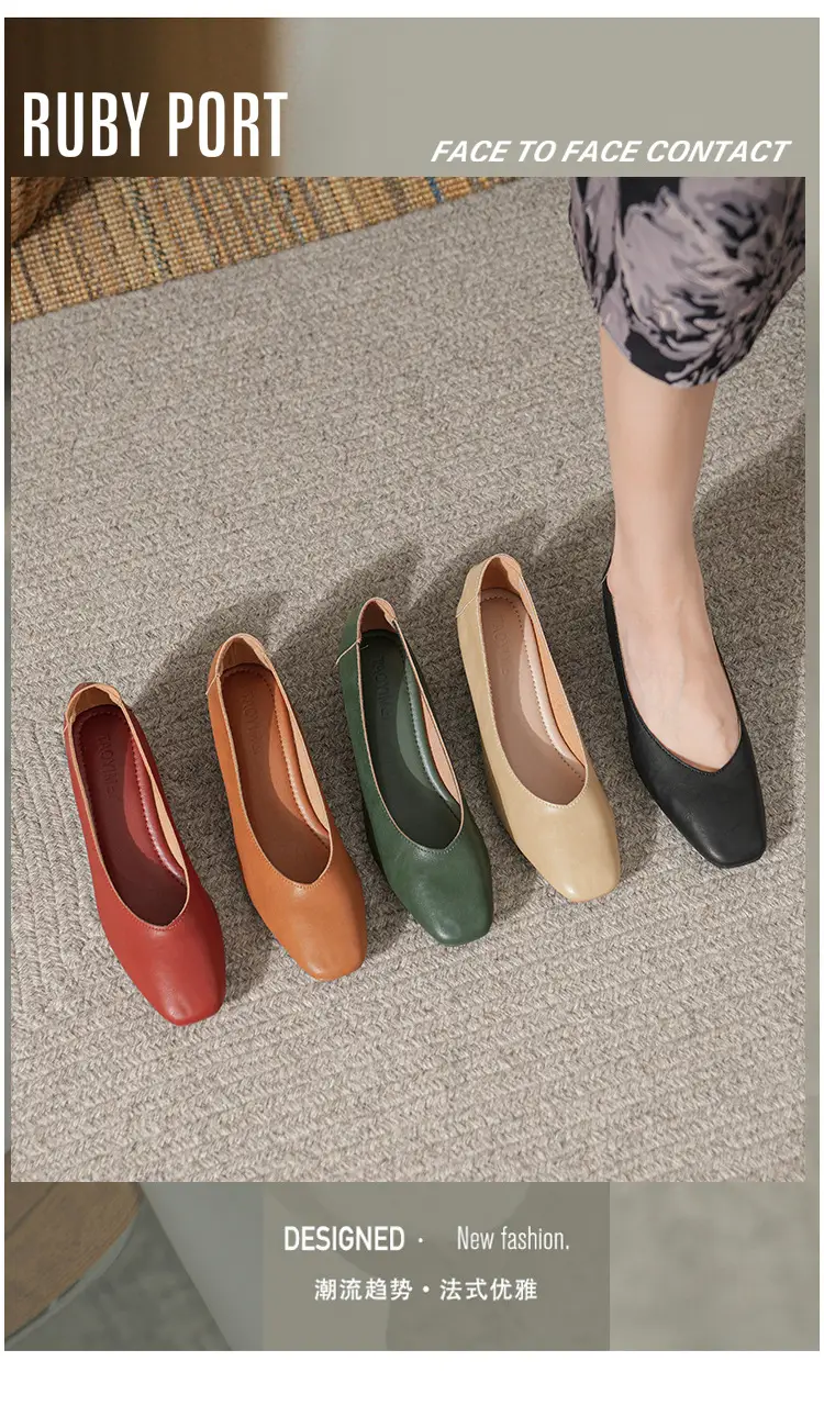Commuter Milk Shoes Women's Retro Soft Leather V-Mouth Mid-Heel Fairy High Heels Women's Thick Heel Mary Jane Shoes Women's Shoes Women's Summer — feature 1