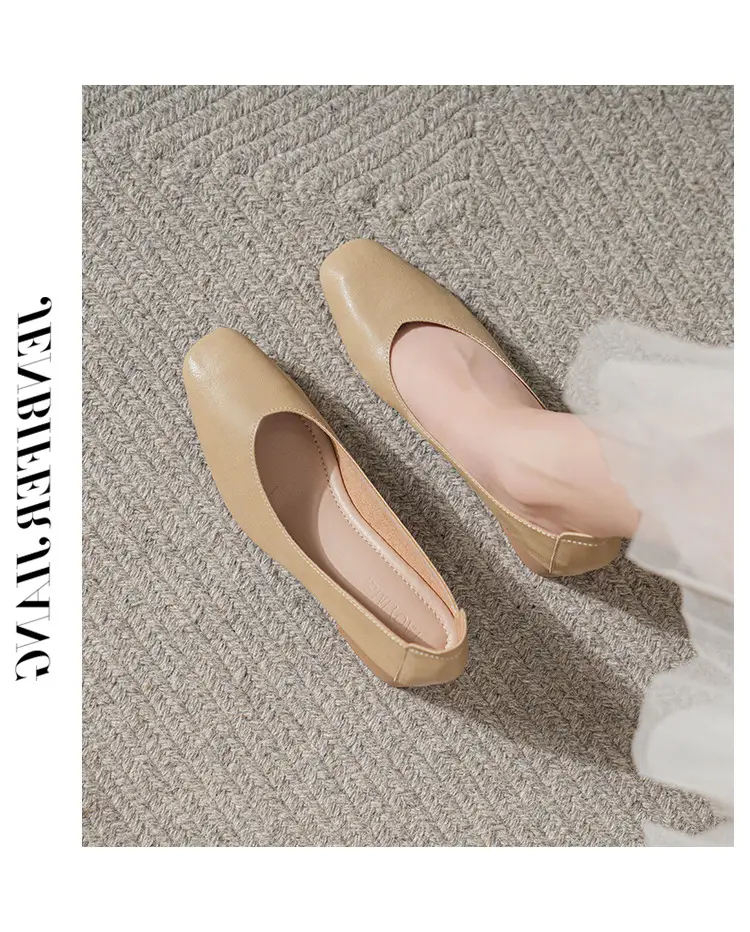 Commuter Milk Shoes Women's Retro Soft Leather V-Mouth Mid-Heel Fairy High Heels Women's Thick Heel Mary Jane Shoes Women's Shoes Women's Summer — feature 19