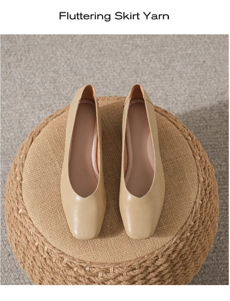 Commuter Milk Shoes Women's Retro Soft Leather V-Mouth Mid-Heel Fairy High Heels Women's Thick Heel Mary Jane Shoes Women's Shoes Women's Summer — feature 25