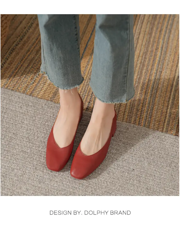 Commuter Milk Shoes Women's Retro Soft Leather V-Mouth Mid-Heel Fairy High Heels Women's Thick Heel Mary Jane Shoes Women's Shoes Women's Summer — feature 29