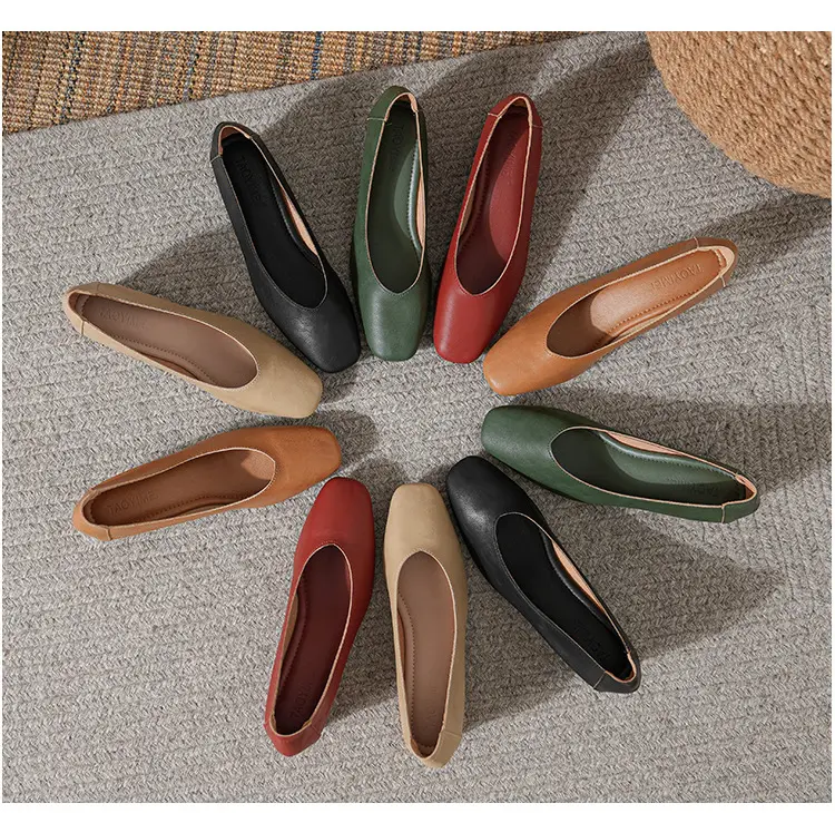 Commuter Milk Shoes Women's Retro Soft Leather V-Mouth Mid-Heel Fairy High Heels Women's Thick Heel Mary Jane Shoes Women's Shoes Women's Summer — feature 3