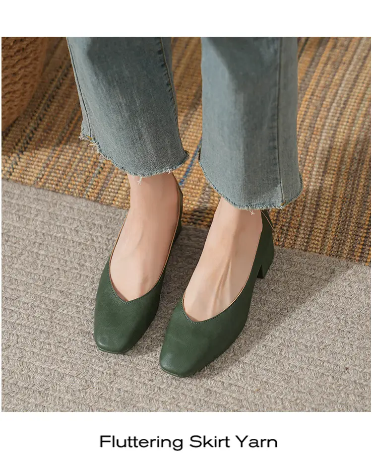Commuter Milk Shoes Women's Retro Soft Leather V-Mouth Mid-Heel Fairy High Heels Women's Thick Heel Mary Jane Shoes Women's Shoes Women's Summer — feature 38