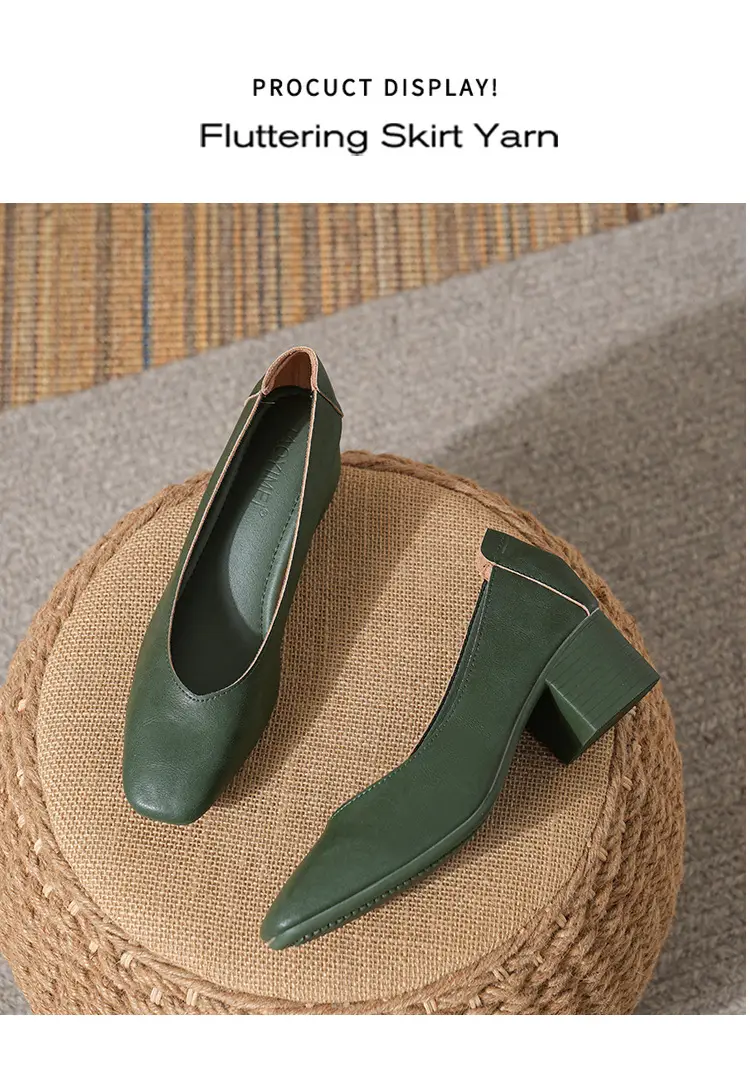 Commuter Milk Shoes Women's Retro Soft Leather V-Mouth Mid-Heel Fairy High Heels Women's Thick Heel Mary Jane Shoes Women's Shoes Women's Summer — feature 41