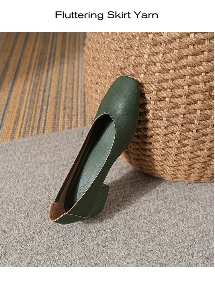 Commuter Milk Shoes Women's Retro Soft Leather V-Mouth Mid-Heel Fairy High Heels Women's Thick Heel Mary Jane Shoes Women's Shoes Women's Summer — feature 43