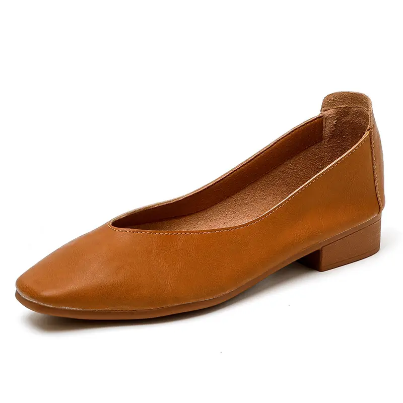 Commuter Milk Shoes Women's Retro Soft Leather V-Mouth Mid-Heel Fairy High Heels Women's Thick Heel Mary Jane Shoes Women's Shoes Women's Summer - Image 13