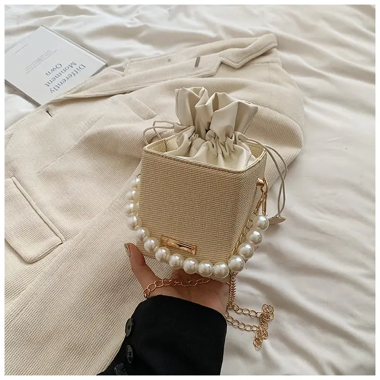 Women's Pearl Shoulder Crossbody Bag Cream 2024 — feature 47