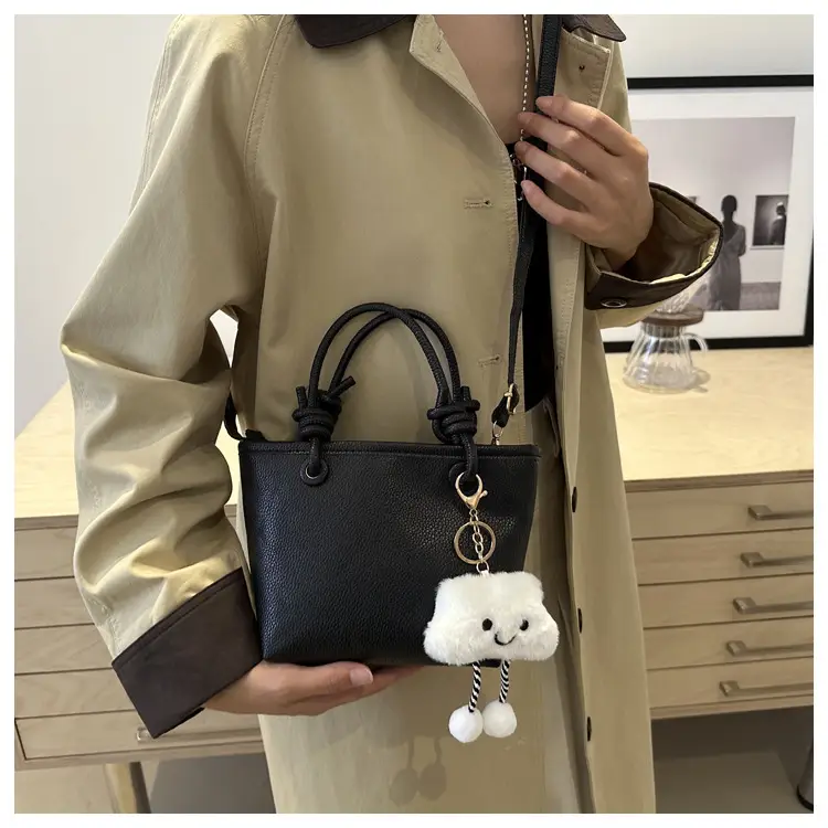 Women's One-Shoulder Crossbody Wedding Bag Brown with Cute Charm — feature 15