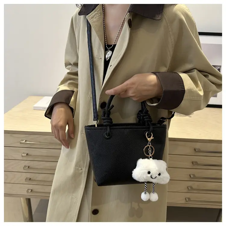 Women's One-Shoulder Crossbody Wedding Bag Brown with Cute Charm — feature 16