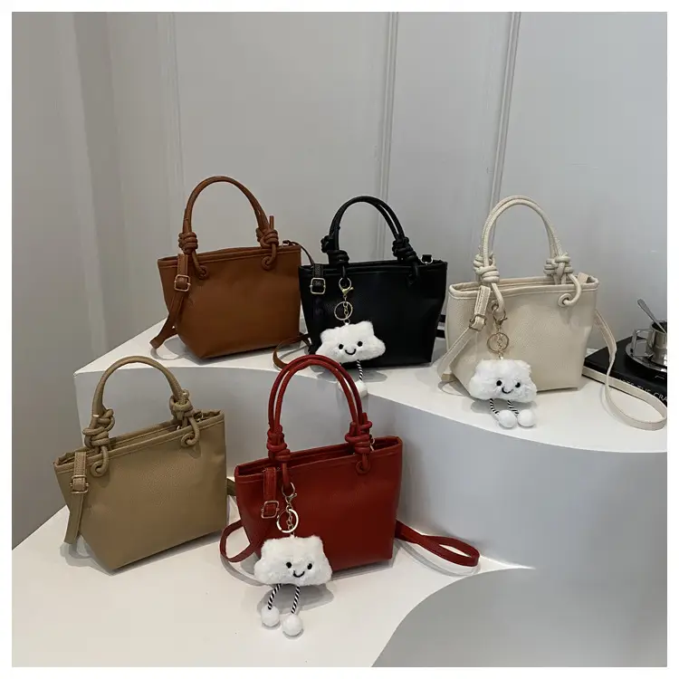 Women's One-Shoulder Crossbody Wedding Bag Brown with Cute Charm — feature 17
