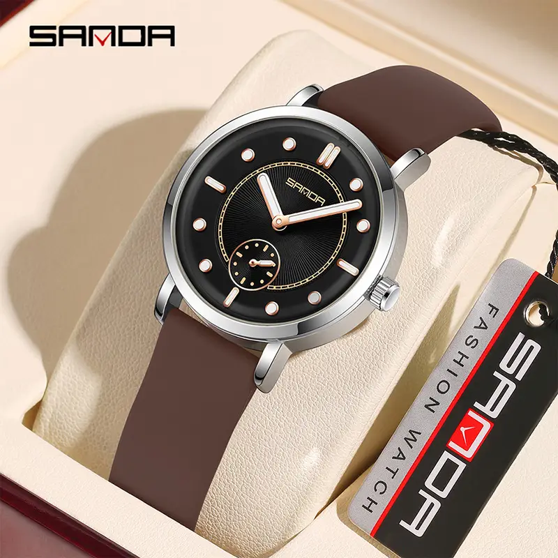 Sanda Women's Luminous Quartz Watch Brown Strap - Image 15