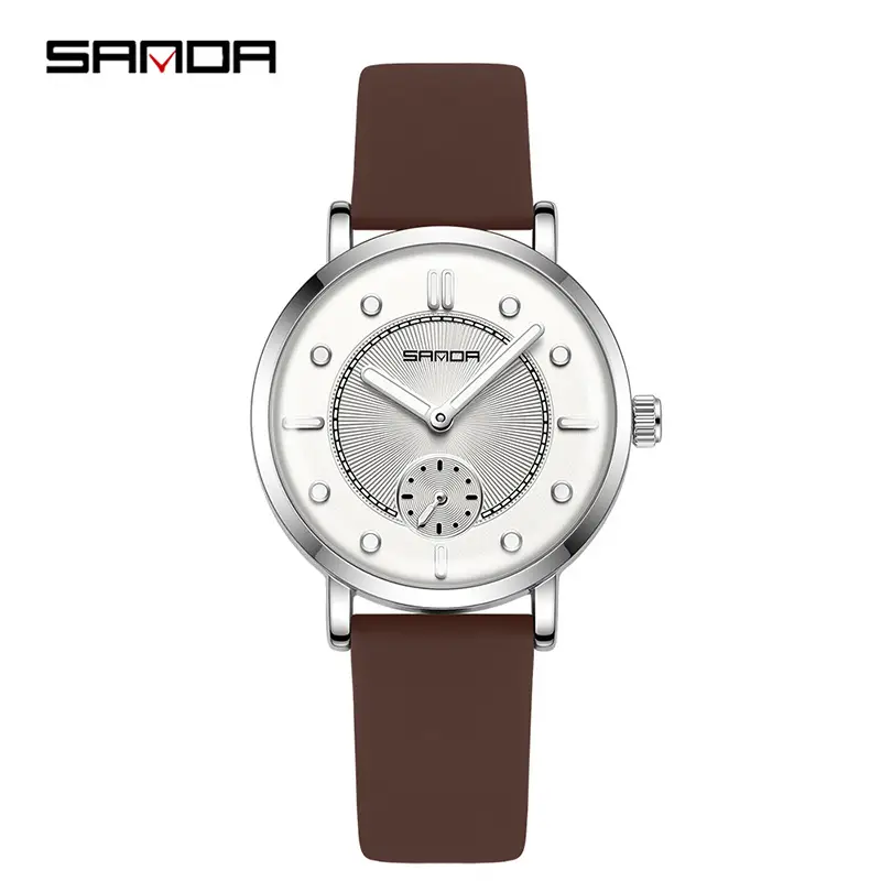 Sanda Women's Luminous Quartz Watch Brown Strap - Image 7