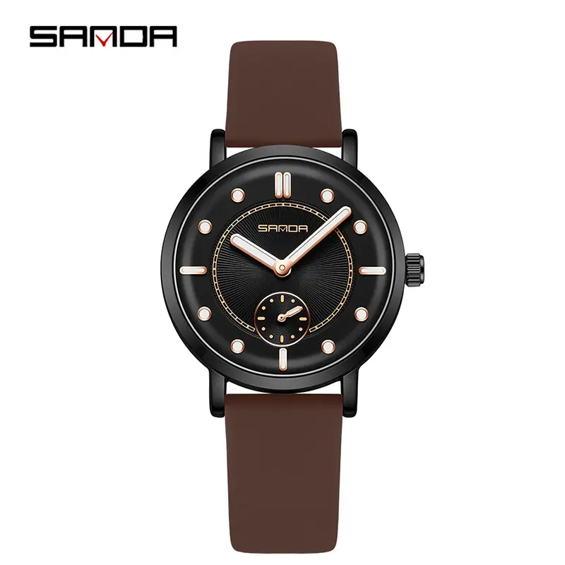 Sanda Women's Luminous Quartz Watch Brown Strap - Image 8