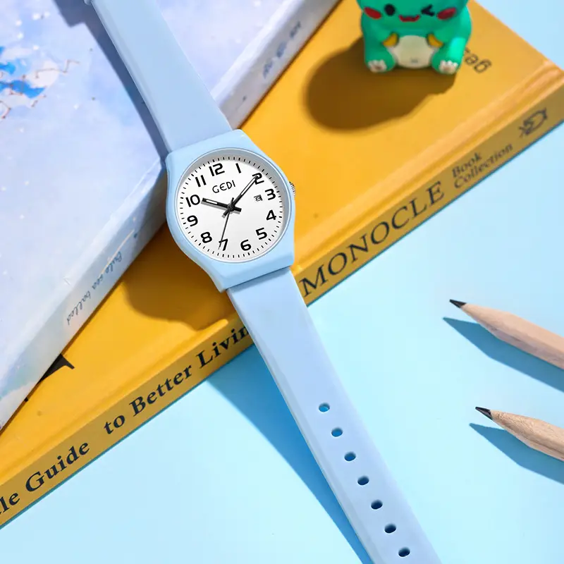 Candy Pink Silicone Calendar Watch for Girls - Image 9