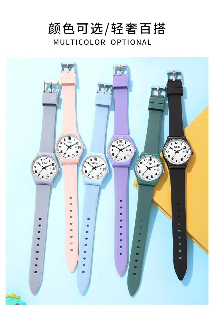 Candy Pink Silicone Calendar Watch for Girls — feature 6