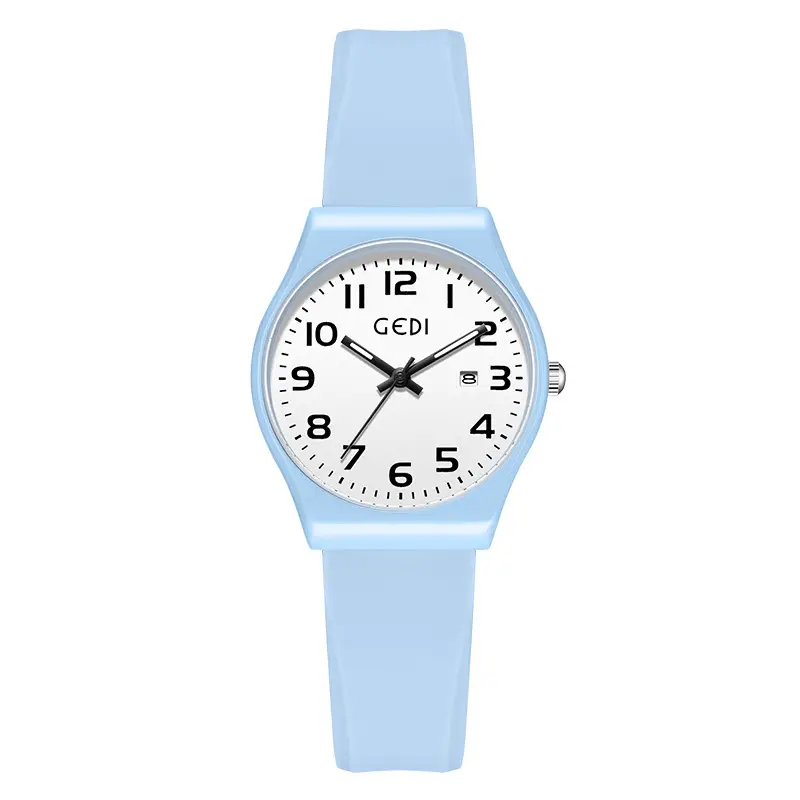Candy Pink Silicone Calendar Watch for Girls - Image 3