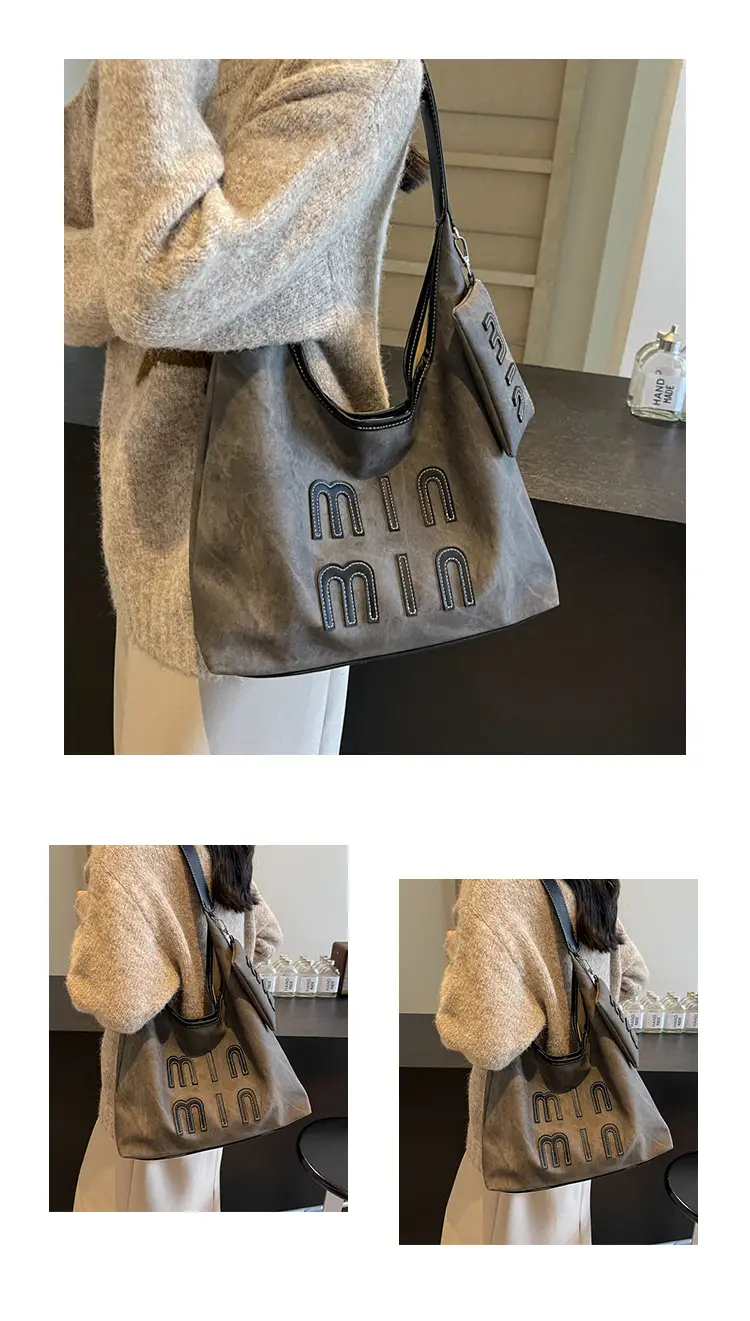 Women Denim Shoulder Bag Vintage Underarm Style Large Capacity — feature 12