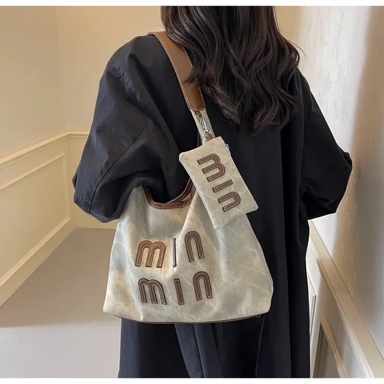 Women Denim Shoulder Bag Vintage Underarm Style Large Capacity — feature 16