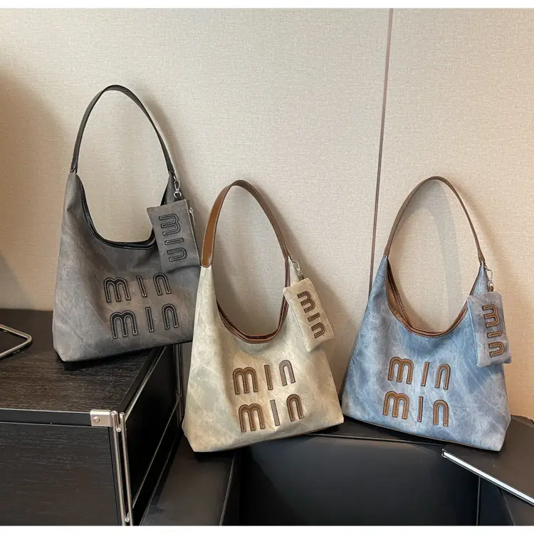 Women Denim Shoulder Bag Vintage Underarm Style Large Capacity — feature 26