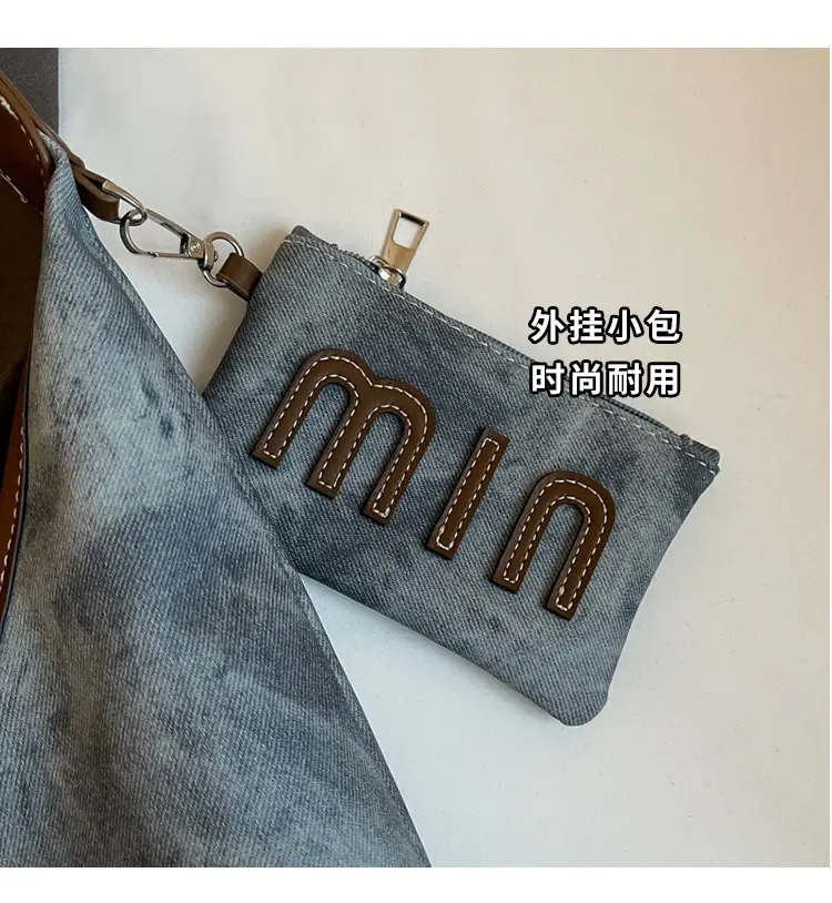 Women Denim Shoulder Bag Vintage Underarm Style Large Capacity — feature 5