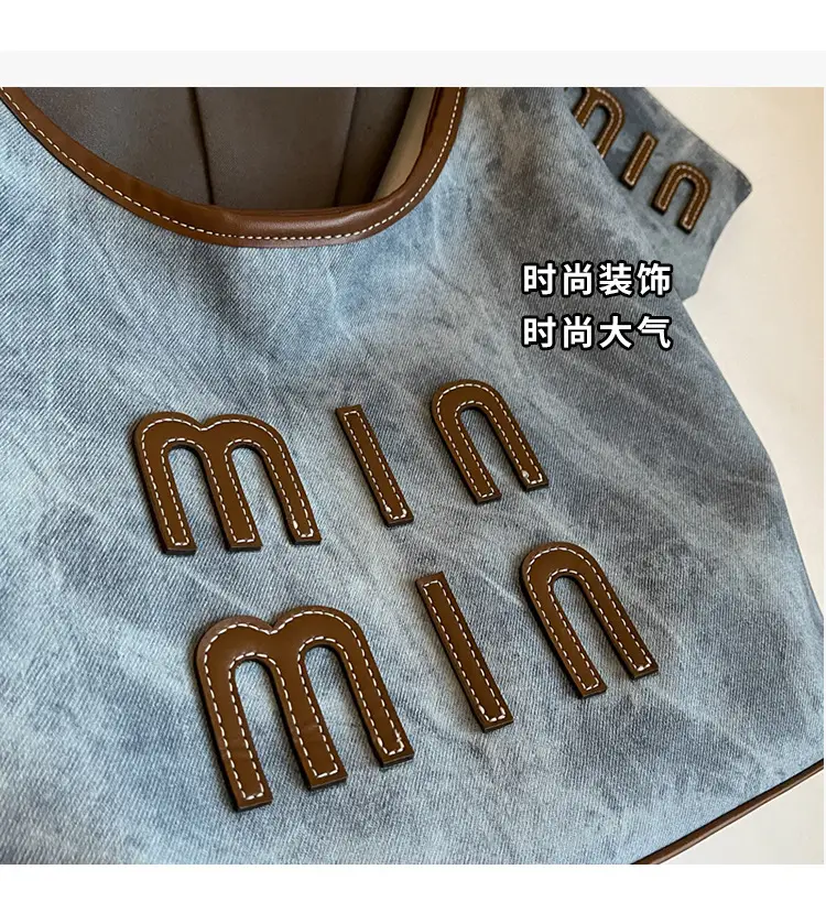 Women Denim Shoulder Bag Vintage Underarm Style Large Capacity — feature 8