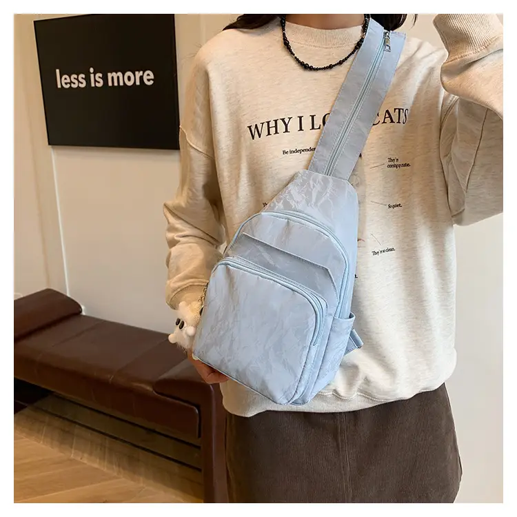 Light Blue Multi-Compartment Women's Shoulder Bag — feature 12