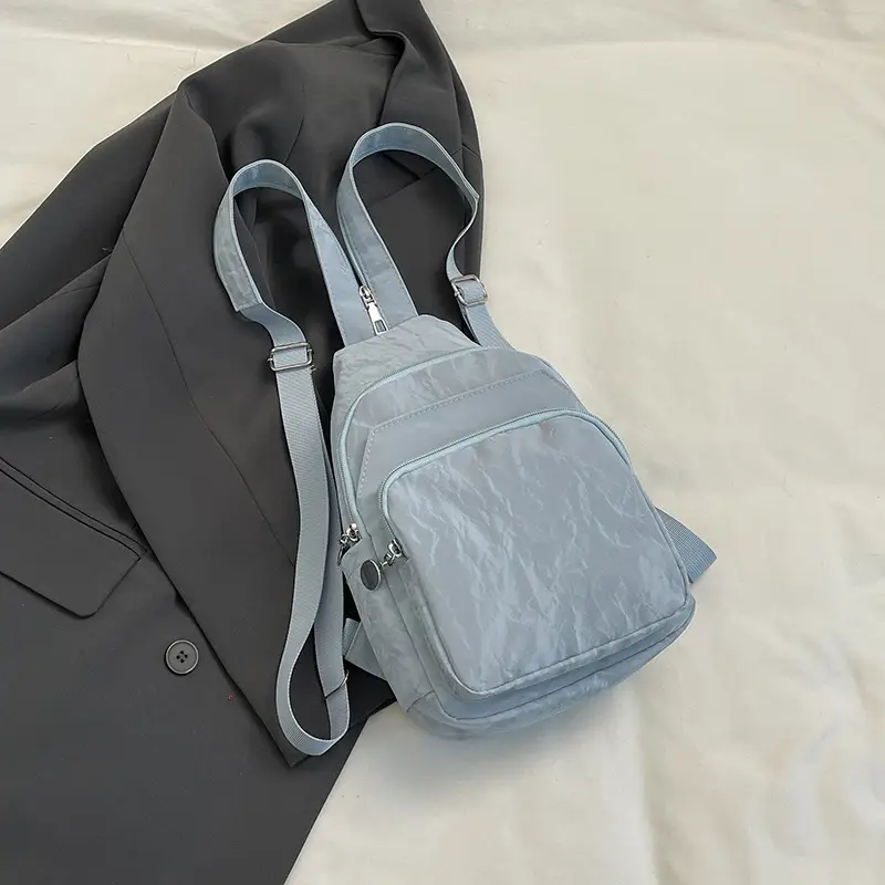 Light Blue Multi-Compartment Women's Shoulder Bag - Image 3