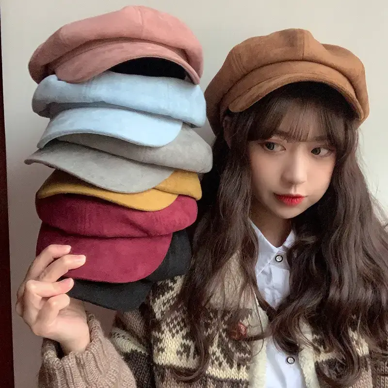 Suede Korean Style Women's Autumn Winter Hat - Image 7