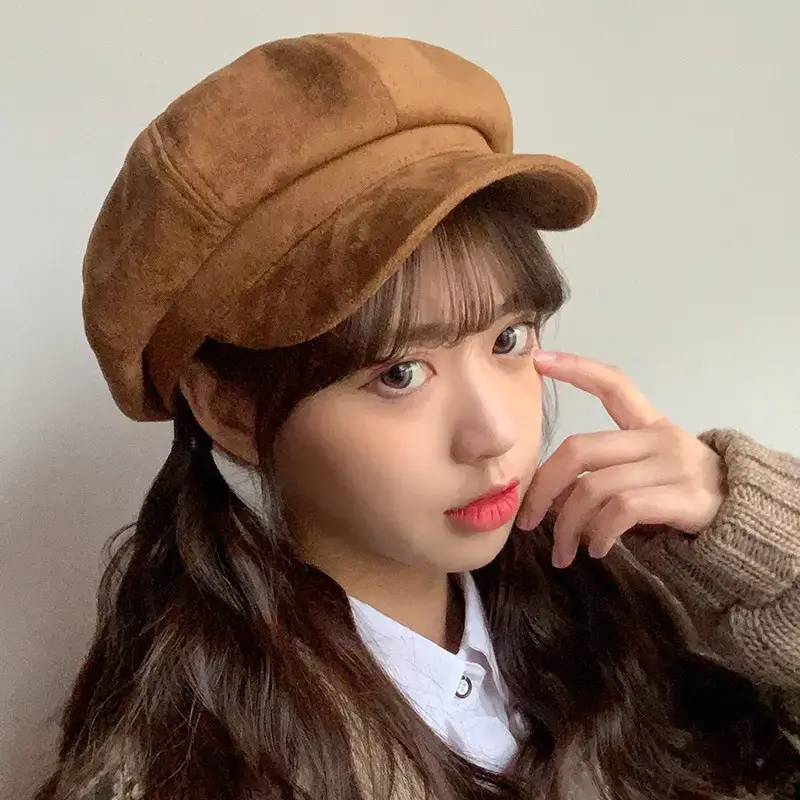 Suede Korean Style Women's Autumn Winter Hat - Image 2