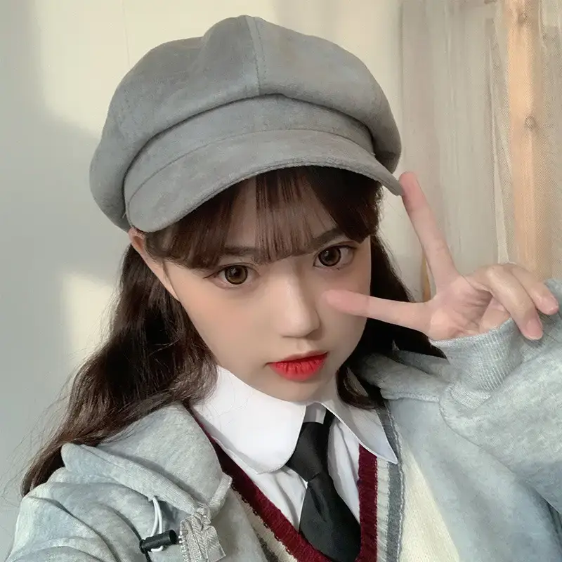Suede Korean Style Women's Autumn Winter Hat - Image 4