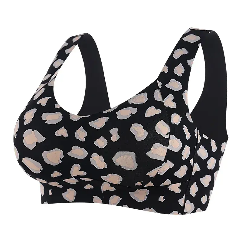 Sexy Leopard Print Women's Pull-Up Rimless Bra - Image 3