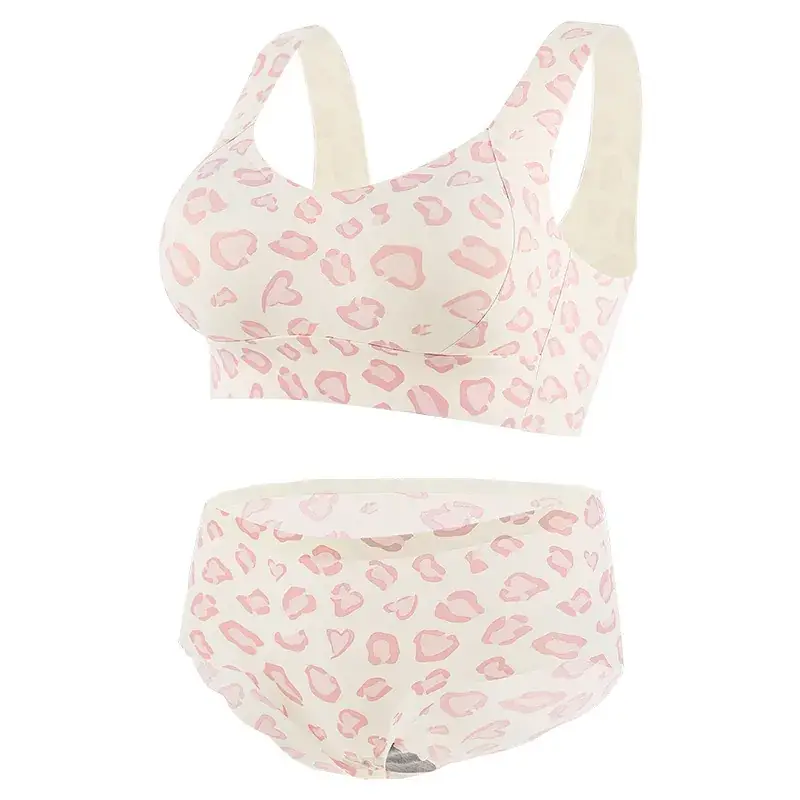 Sexy Leopard Print Women's Pull-Up Rimless Bra - Image 4