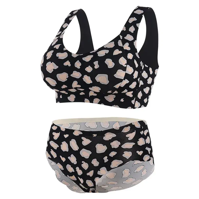 Sexy Leopard Print Women's Pull-Up Rimless Bra - Image 6