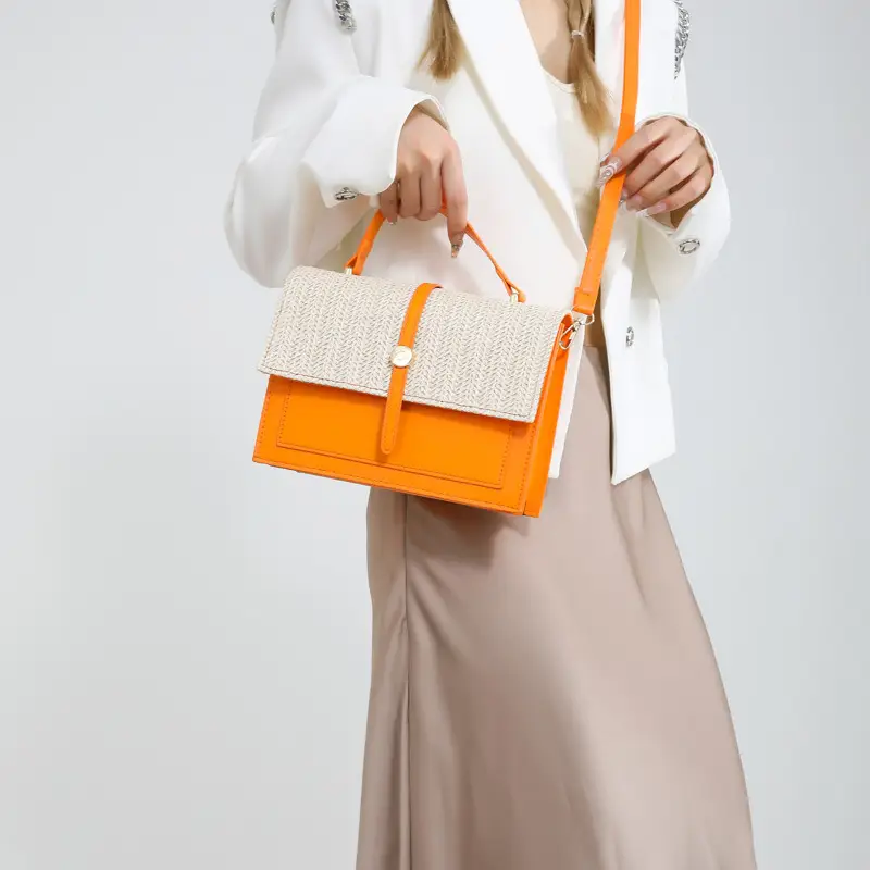 Women's Knitted Crossbody Bag Orange 2024 - Image 10