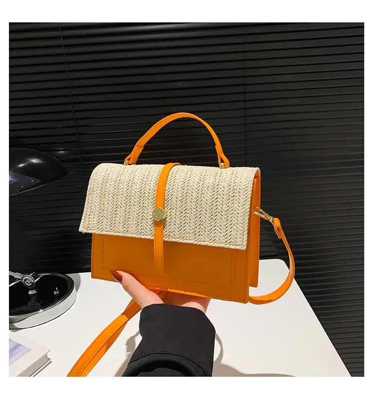 Women's Knitted Crossbody Bag Orange 2024 - Image 5