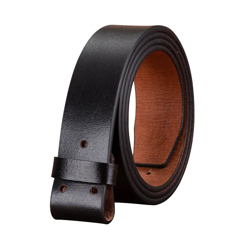 3.5" Vintage Cowhide Belt for Men Non-Buckle - Image 5