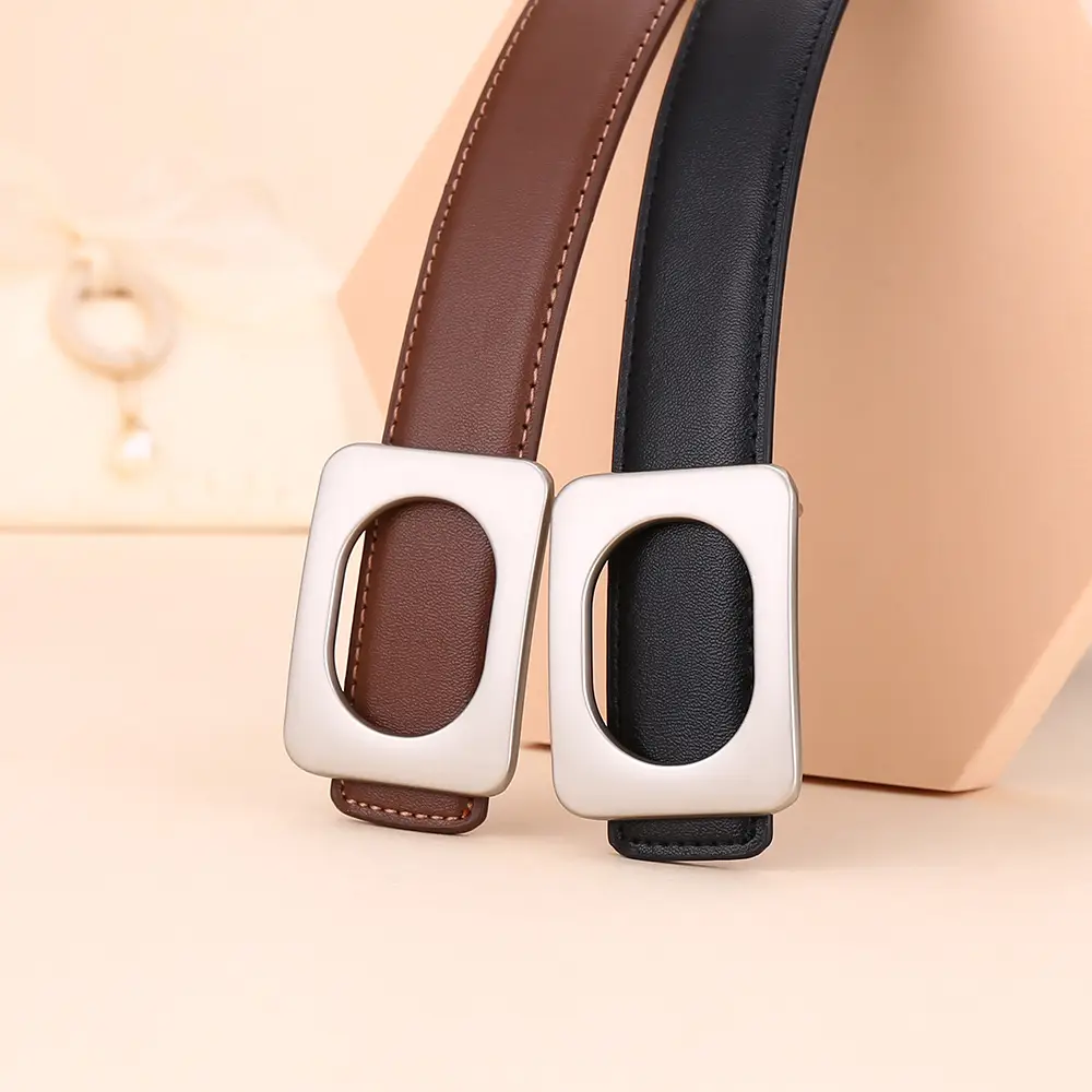 Women's Leather Belt Matte Brown 3.0cm