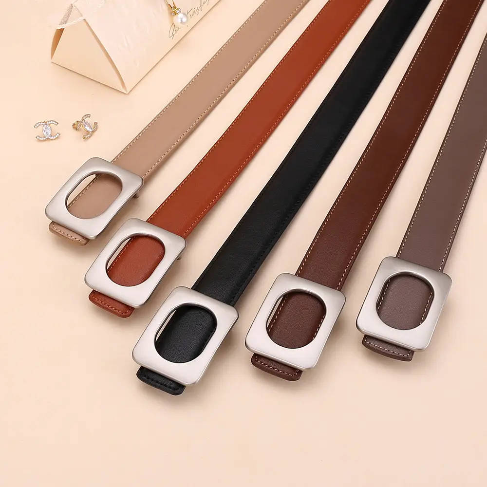Women's Leather Belt Matte Brown 3.0cm